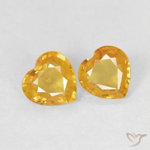 0.61ct Golden Orange Sapphire, Heart Shape, 4.6x4.5 mm