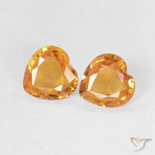 0.59ct Natural Gold Sapphire, Heart Shape, 4.4x4.4 mm