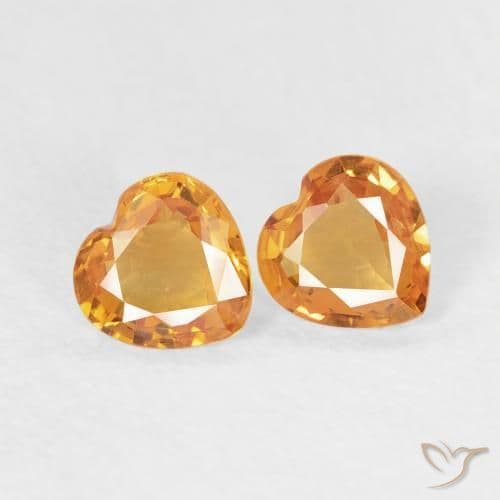 0.59ct Natural Gold Sapphire, Heart Shape, 4.4x4.4 mm