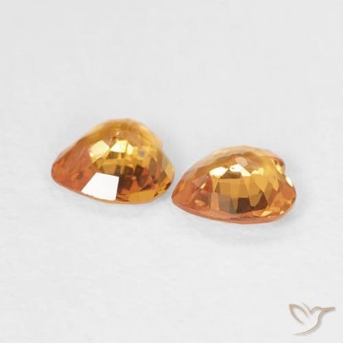 0.59ct Natural Gold Sapphire, Heart Shape, 4.4x4.4 mm