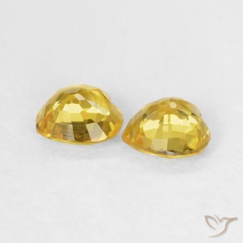 0.79ct Natural Yellow Sapphire, Heart Shape, 4.6x4.4 mm