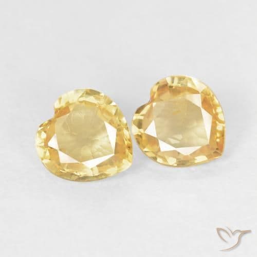 0.78ct Natural Golden Sapphire, Heart Shape, 4.7x4.5 mm