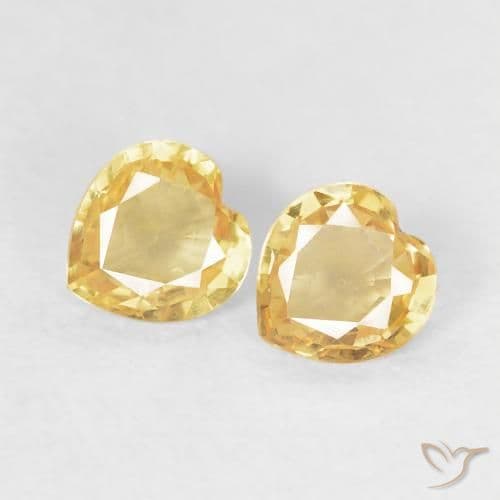 0.78ct Natural Golden Sapphire, Heart Shape, 4.7x4.5 mm
