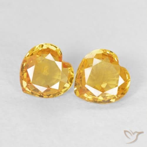 0.71ct Natural Bright Gold Sapphire, Heart Shape, 4.6x4.5 mm