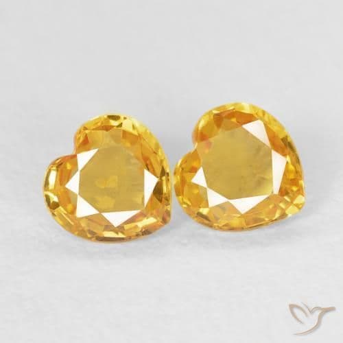 0.71ct Natural Bright Gold Sapphire, Heart Shape, 4.6x4.5 mm
