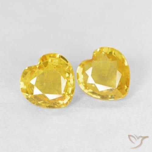 0.73ct Natural Yellow Sapphire, Heart Shape, 4.5x4.4 mm