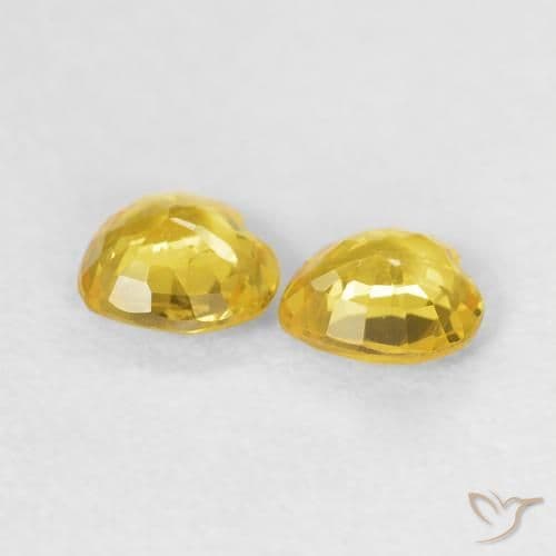 0.73ct Natural Yellow Sapphire, Heart Shape, 4.5x4.4 mm