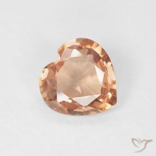 0.40ct Medium Orange Sapphire, Heart Shape, 4.8x4.8 mm