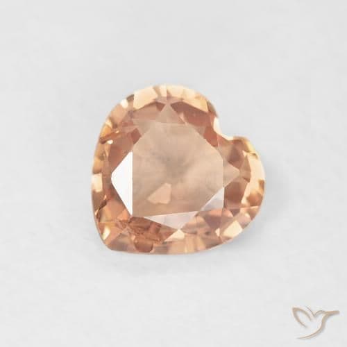 0.40ct Medium Orange Sapphire, Heart Shape, 4.8x4.8 mm