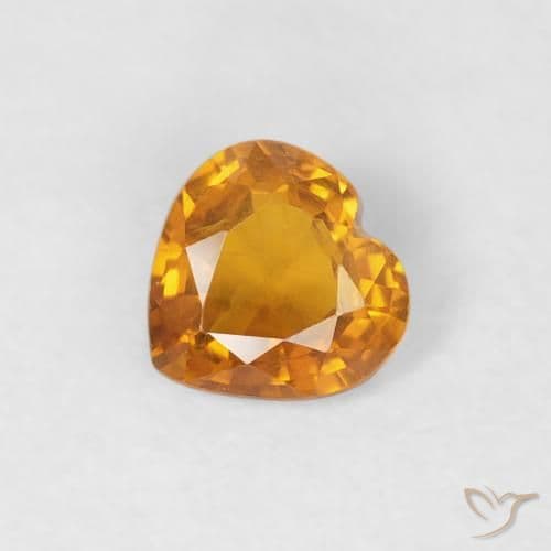 0.35ct Natural Dark Orange Sapphire, Heart Shape, 4.4x4.3 mm