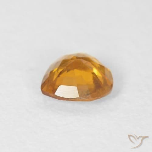 0.35ct Natural Dark Orange Sapphire, Heart Shape, 4.4x4.3 mm