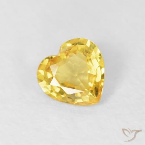 0.37ct Medium Yellow Sapphire, Heart Shape, 4.6x4.4 mm