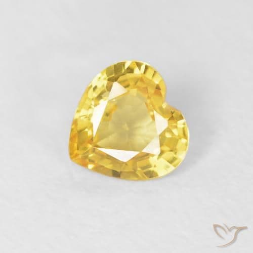 0.37ct Medium Yellow Sapphire, Heart Shape, 4.6x4.4 mm