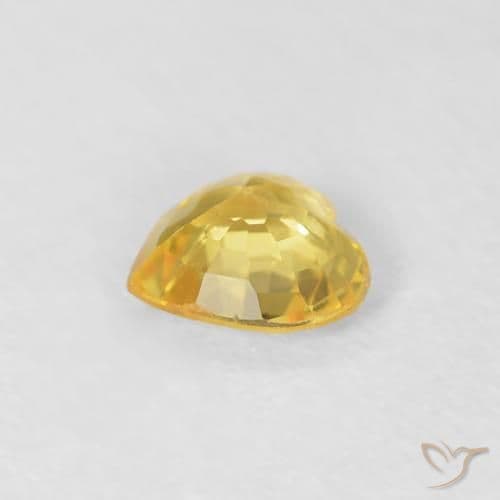 0.37ct Medium Yellow Sapphire, Heart Shape, 4.6x4.4 mm