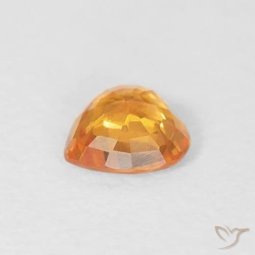 0.40ct Medium Orange Sapphire, Heart Shape, 4.7x4.6 mm