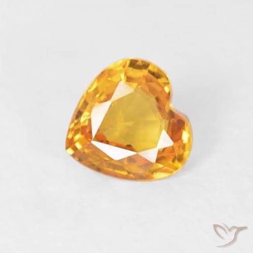 0.43ct Medium Orange Sapphire, Heart Shape, 4.7x4.7 mm