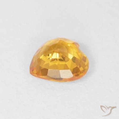 0.43ct Medium Orange Sapphire, Heart Shape, 4.7x4.7 mm