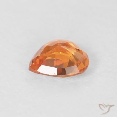 0.33ct Reddish Orange Sapphire, Heart Shape, 4.4x4.4 mm