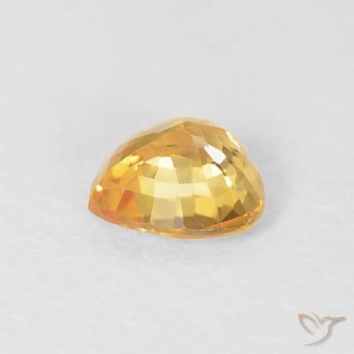 0.48ct Golden Orange Sapphire, Heart Shape, 4.7x4.6 mm