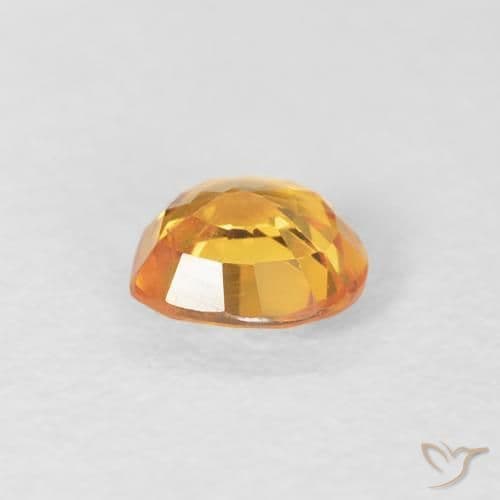 0.45ct Natural Orange-Gold Sapphire, Heart Shape, 4.6x4.6 mm