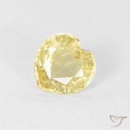 0.45ct Light Yellow Sapphire, Heart Shape, 4.6x4.5 mm