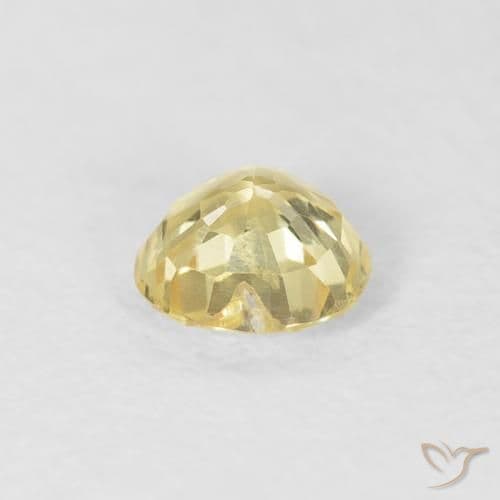 0.45ct Light Yellow Sapphire, Heart Shape, 4.6x4.5 mm
