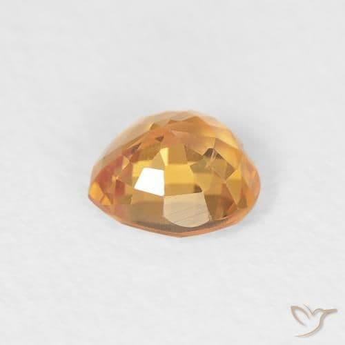0.46ct Natural Golden Sapphire, Heart Shape, 4.7x4.5 mm