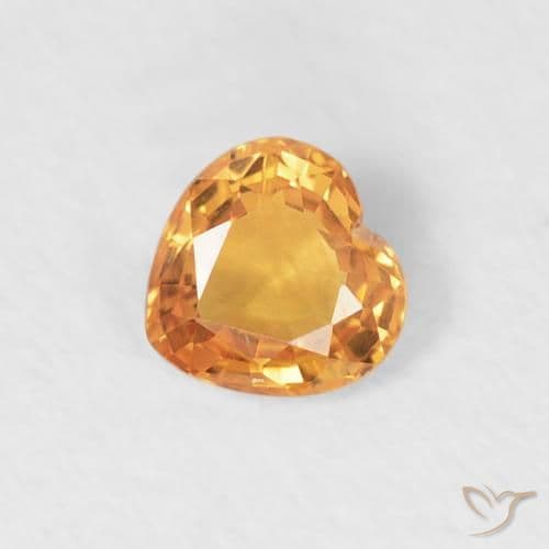 0.36ct Intense Orange Sapphire, Heart Shape, 4.5x4.4 mm