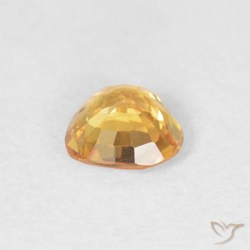 0.36ct Intense Orange Sapphire, Heart Shape, 4.5x4.4 mm