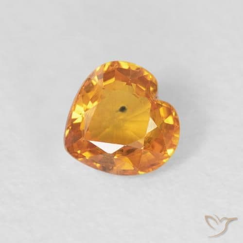 0.42ct Natural Gold Sapphire, Heart Shape, 4.6x4.4 mm