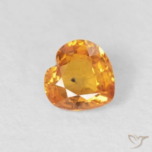 0.42ct Natural Gold Sapphire, Heart Shape, 4.6x4.4 mm