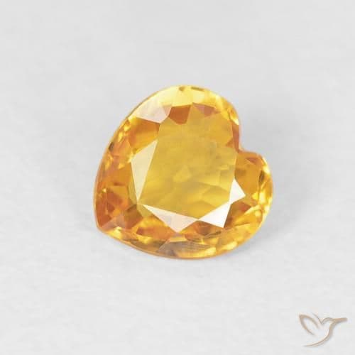 0.43ct Natural Gold Sapphire, Heart Shape, 4.8x4.6 mm