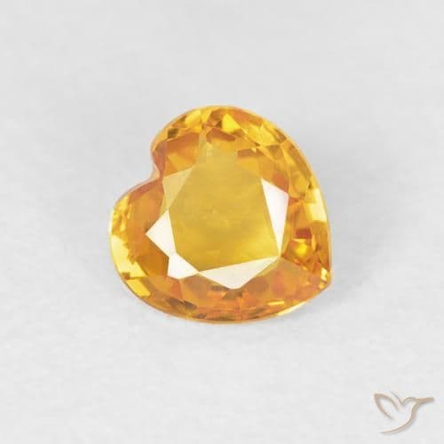0.43ct Natural Gold Sapphire, Heart Shape, 4.8x4.6 mm