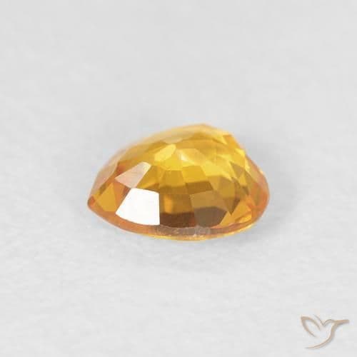 0.43ct Natural Gold Sapphire, Heart Shape, 4.8x4.6 mm