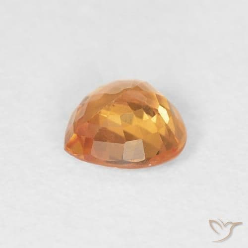 0.43ct Bright Orange Sapphire, Heart Shape, 4.6x4.6 mm