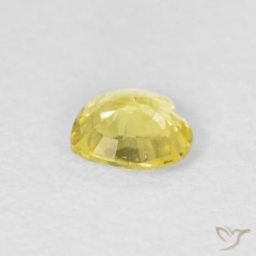 0.34ct Light Yellow Sapphire, Heart Shape, 4.5x4.5 mm
