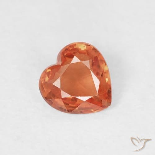 0.39ct Natural Medium Red Sapphire, Heart Shape, 4.6x4.6 mm