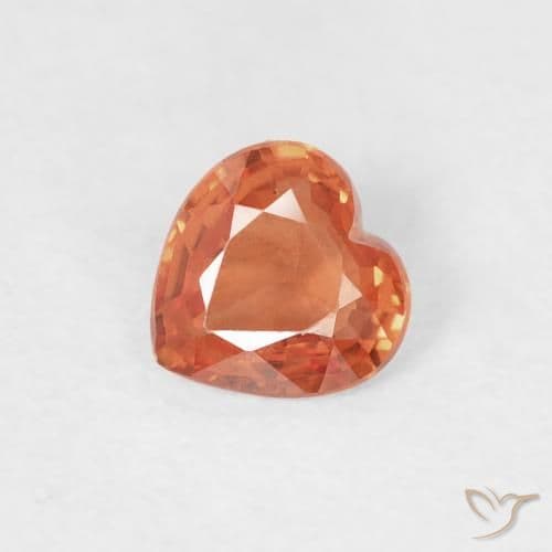 0.39ct Natural Medium Red Sapphire, Heart Shape, 4.6x4.6 mm