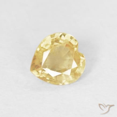 0.39ct Natural Light Gold Sapphire, Heart Shape, 4.6x4.4 mm