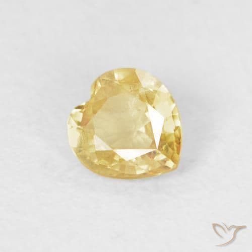 0.39ct Natural Light Gold Sapphire, Heart Shape, 4.6x4.4 mm