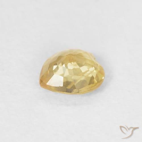 0.39ct Natural Light Gold Sapphire, Heart Shape, 4.6x4.4 mm