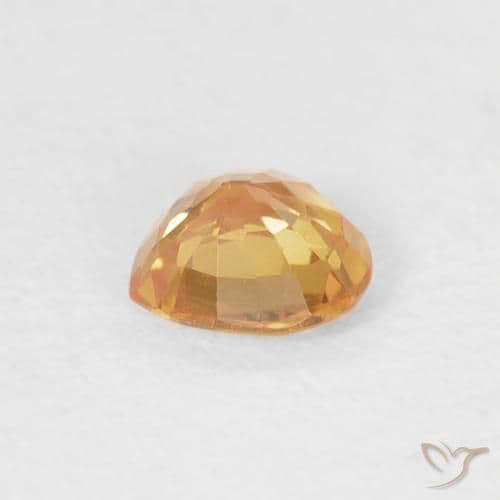 0.41ct Natural Orange-Gold Sapphire, Heart Shape, 4.6x4.5 mm