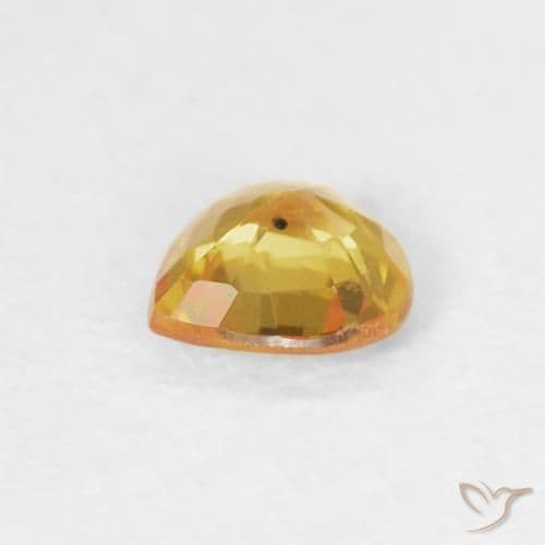 0.35ct Medium Orange-Gold Sapphire, Heart Shape, 4.5x4.4 mm