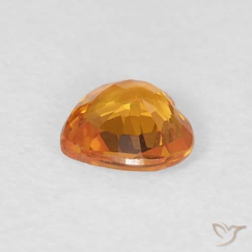 0.42ct Natural Orange-Gold Sapphire, Heart Shape, 4.9x4.7 mm