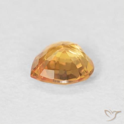 0.33ct Natural Orange-Gold Sapphire, Heart Shape, 4.4x4.4 mm