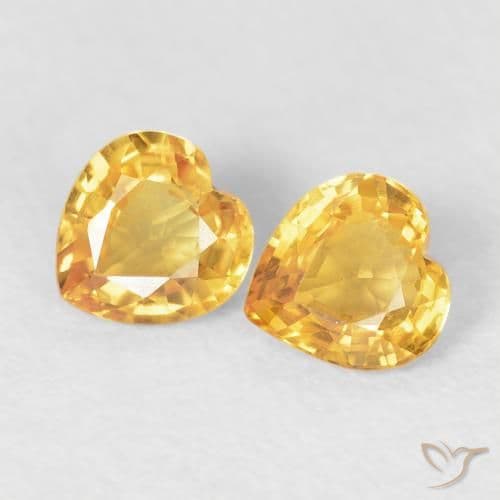0.93ct Natural Bright Gold Sapphire, Heart Shape, 4.8x4.6 mm