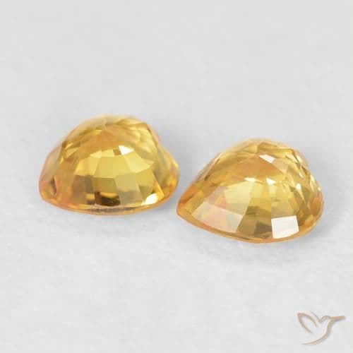 0.93ct Natural Bright Gold Sapphire, Heart Shape, 4.8x4.6 mm