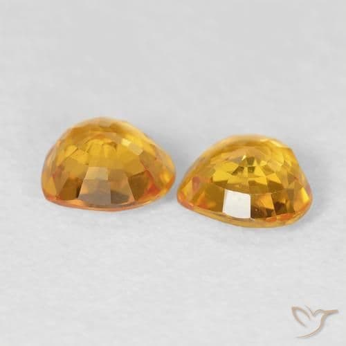 0.85ct Deep Orange-Gold Sapphire, Heart Shape, 4.6x4.5 mm