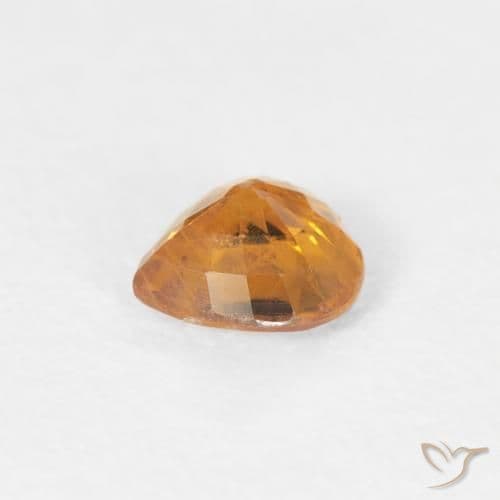 0.37ct Medium Orange Sapphire, Heart Shape, 4.4x4.4 mm