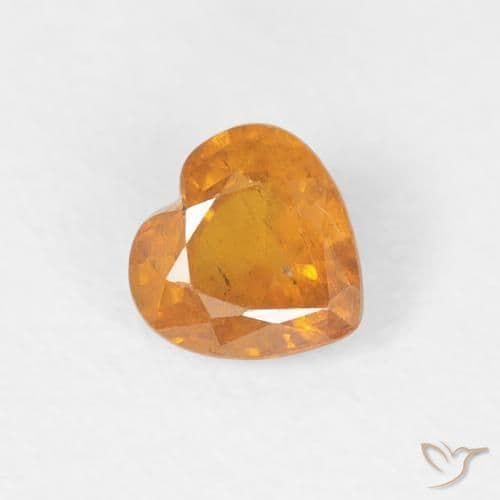 0.46ct Amber Orange Sapphire, Heart Shape, 4.5x4.5 mm